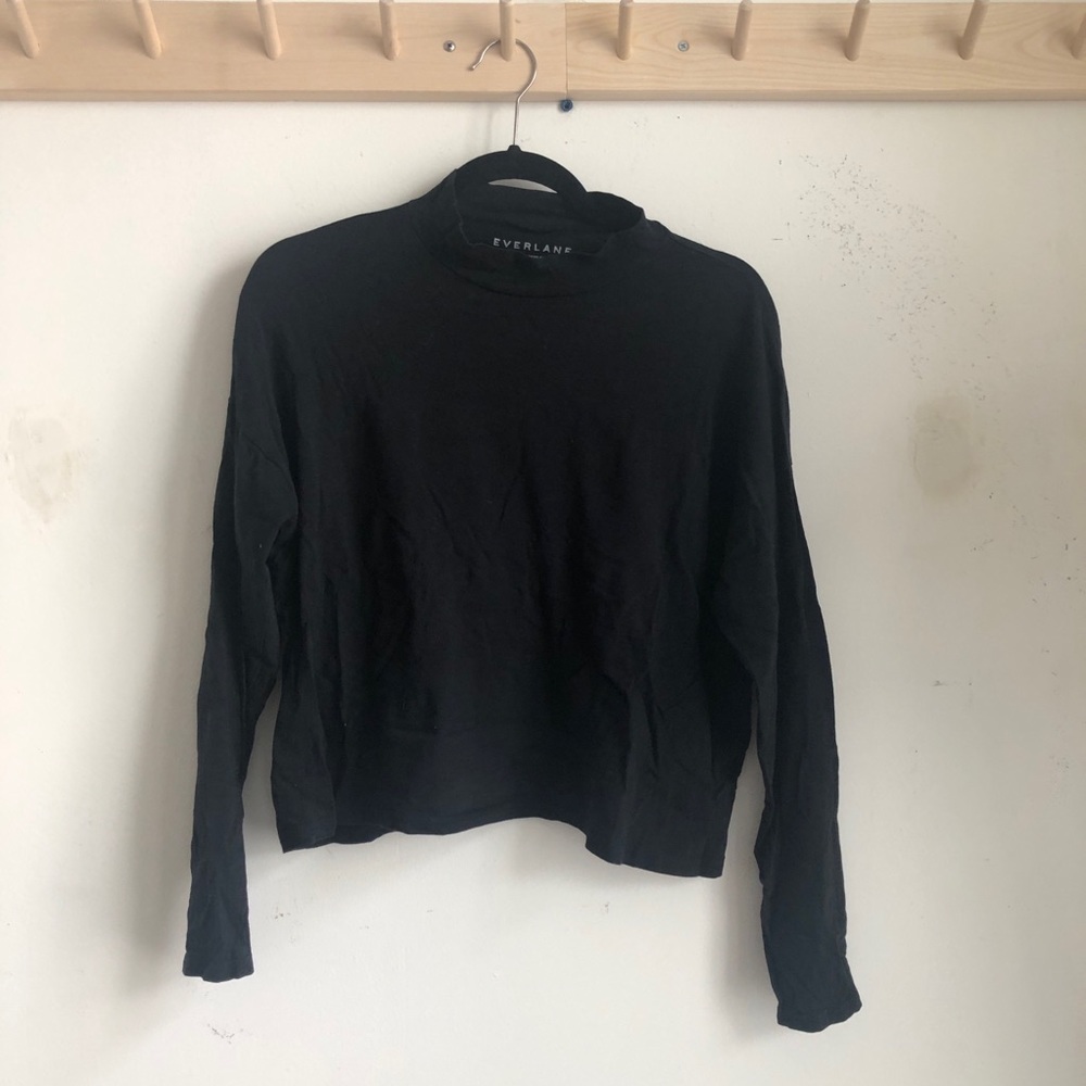 Everlane mock neck cotton shirt